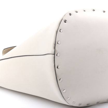 Celine Natural Calfskin Biker Bucket Shoulder Bag White 7 of 8