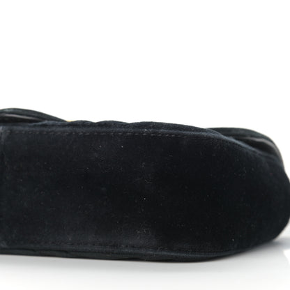Gucci Velvet Matelasse Mini GG Marmont Shoulder Bag Black 8 of 11