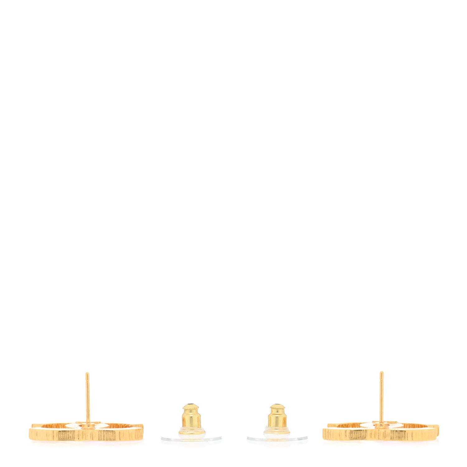 Chanel Enamel CC Earrings Pink Gold 3 of 5