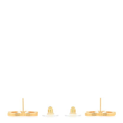 Chanel Enamel CC Earrings Pink Gold 3 of 5