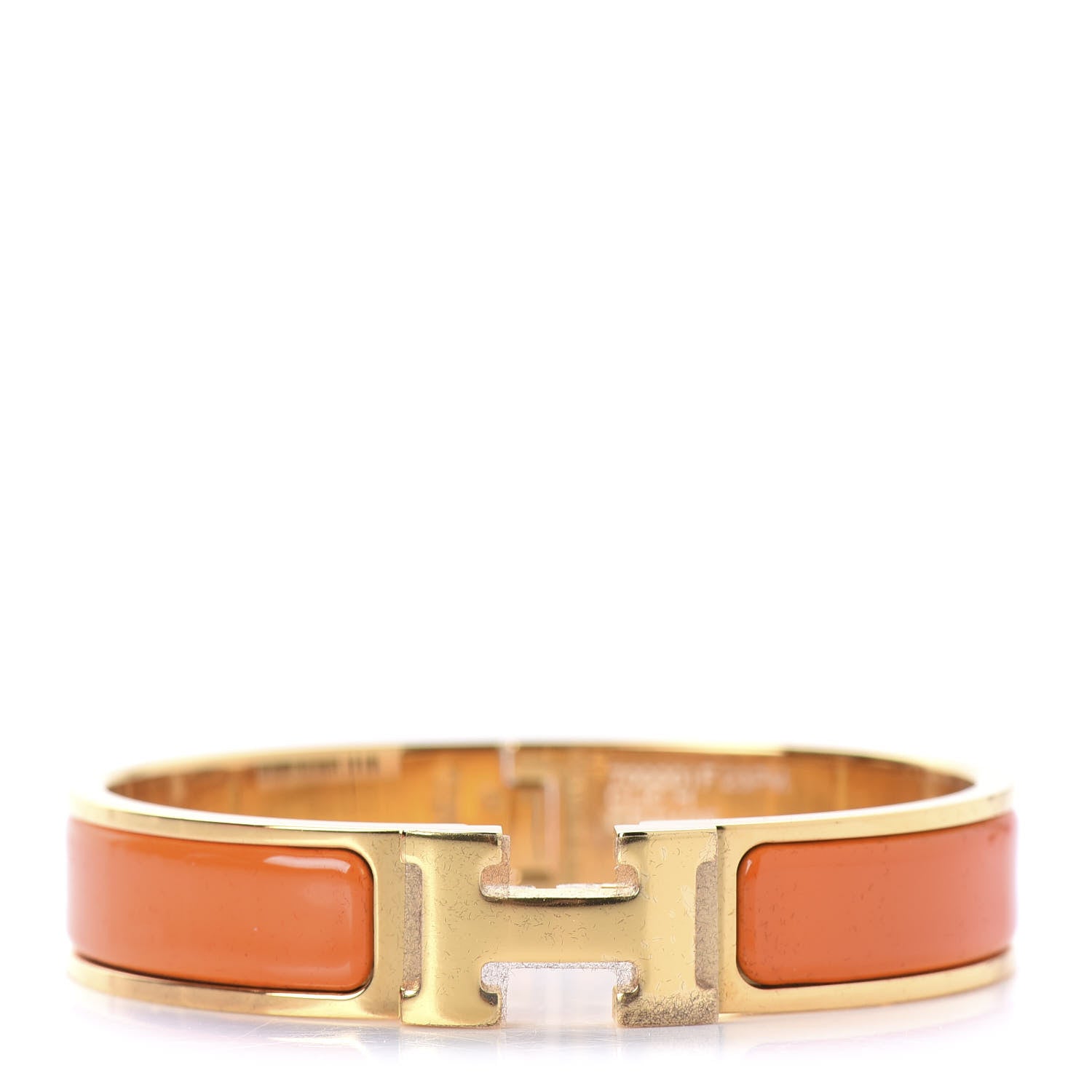 Hermes Enamel Narrow Clic Clac H Bracelet PM Orange 1 of 5