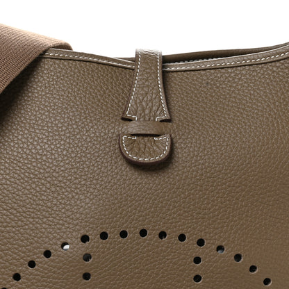 Hermes Taurillon Clemence Evelyne III PM Etoupe 8 of 11