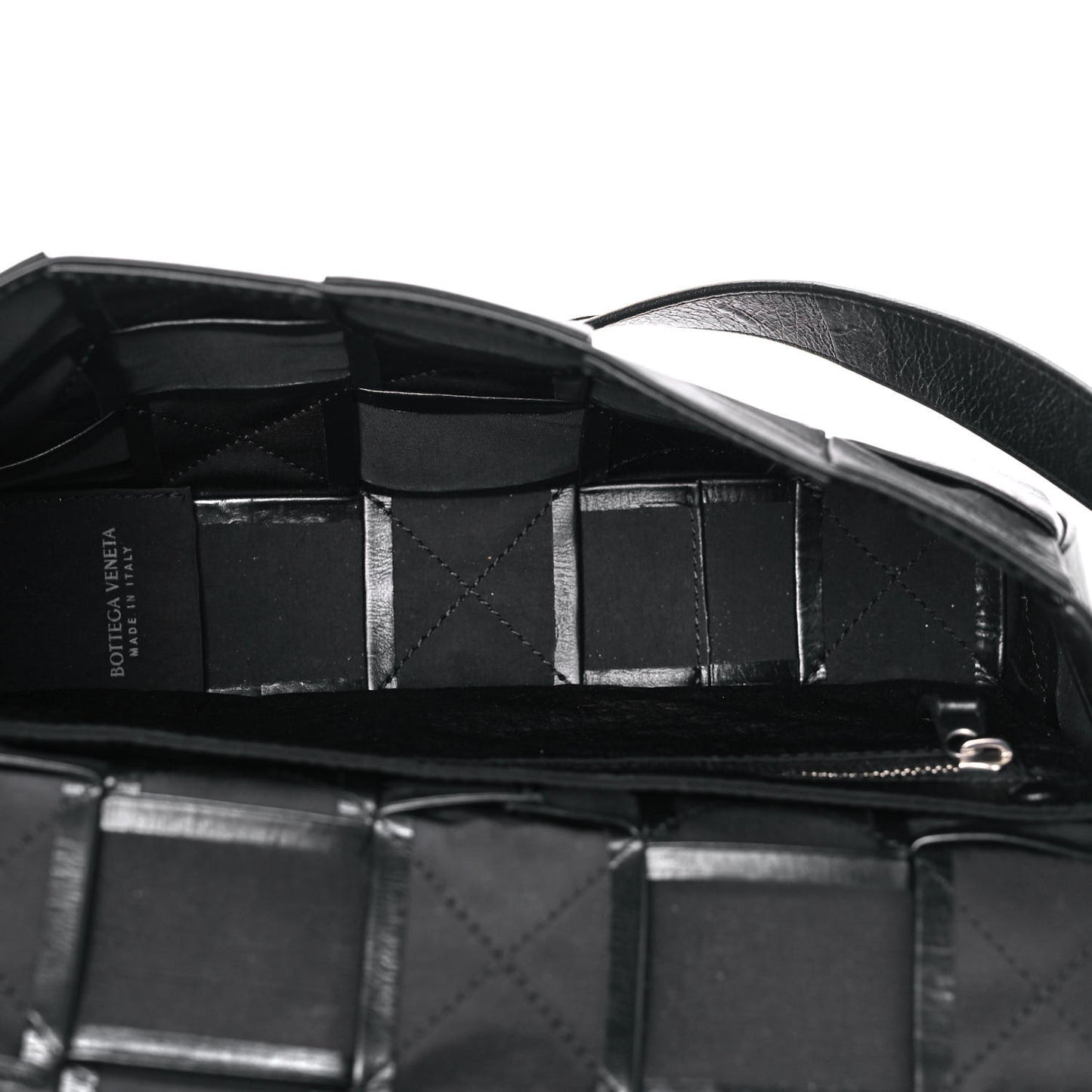 Paper Calfskin Maxi Intreccio Cassette Crossbody Bag Black