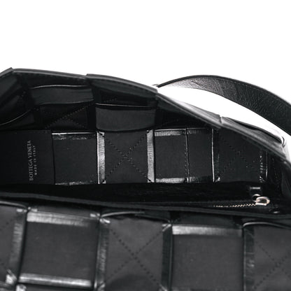 Bottega Veneta Paper Calfskin Maxi Intreccio Cassette Crossbody Bag Black 4 of 12