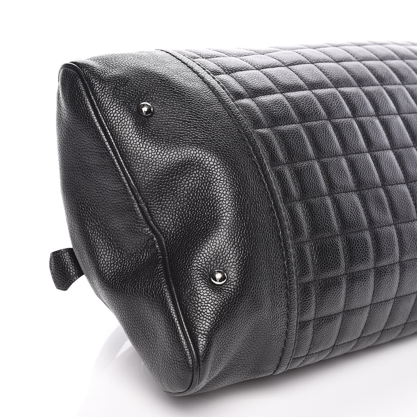 Caviar Square Quilted Dome Satchel Black