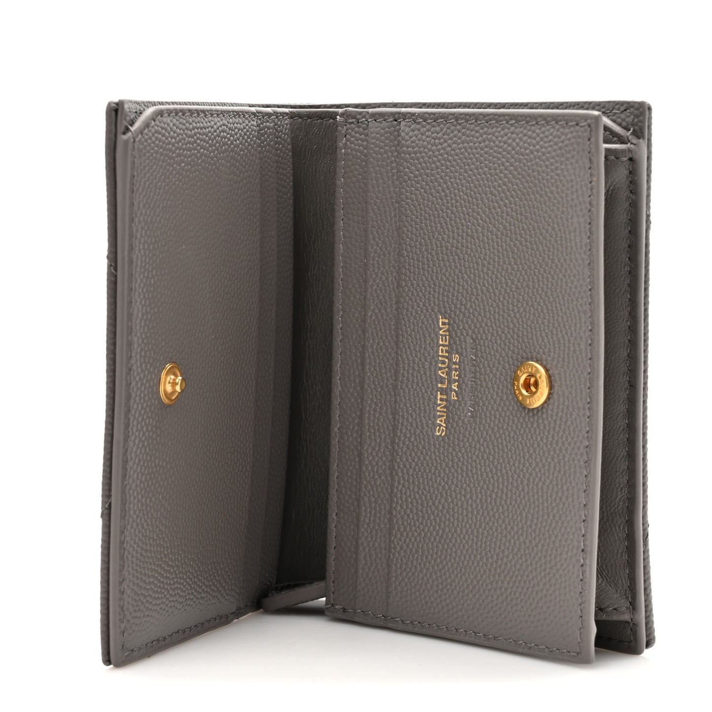 Grain De Poudre Matelasse Chevron Monogram Flap Card Case Fog