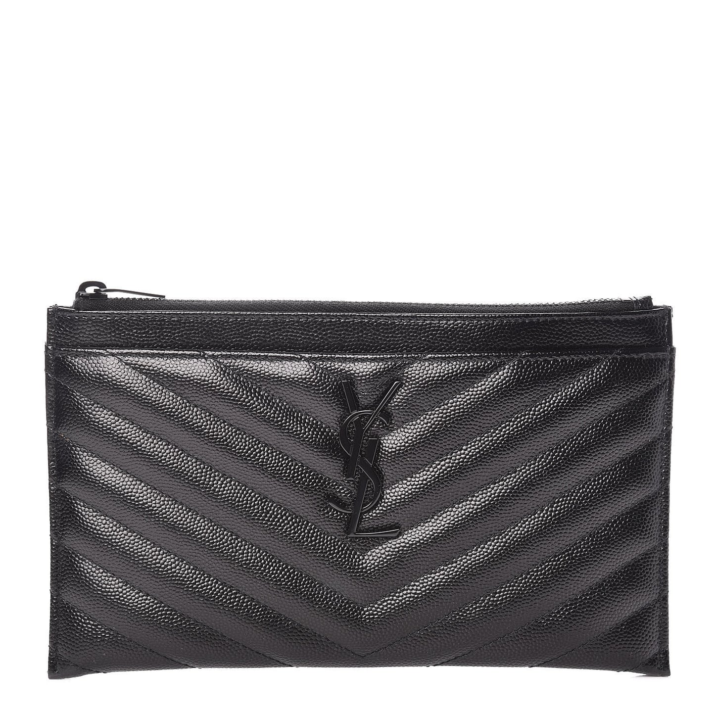 Grain De Poudre Chevron Monogram Bill Pouch Black