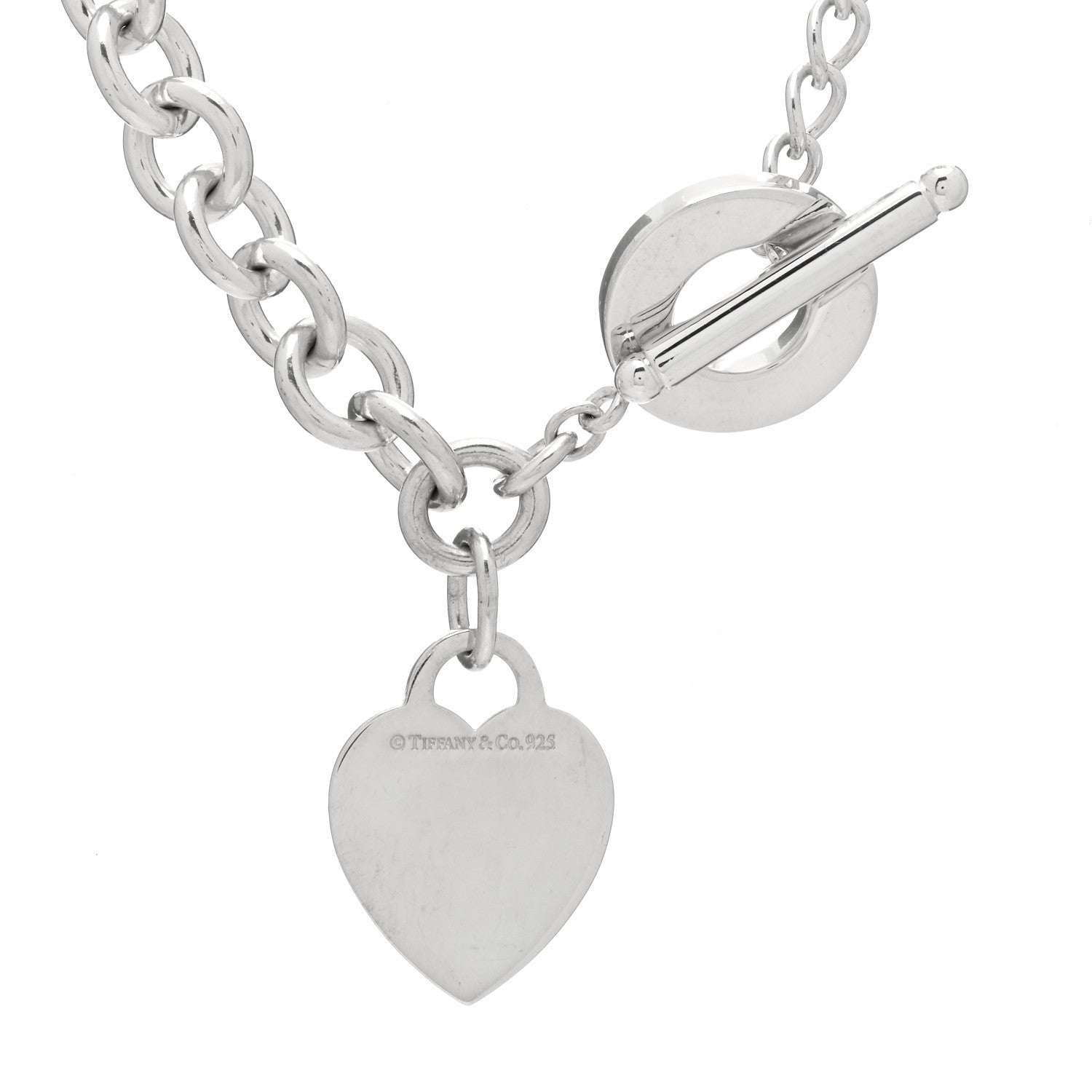 Tiffany Sterling Silver Heart Tag Toggle Necklace 3 of 3
