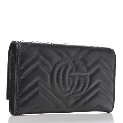 Gucci Calfskin Matelasse GG Marmont Continental Wallet Black 3 of 9