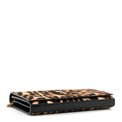 Saint Laurent Calf Hair Monogram Chain Wallet Leopard 4 of 16