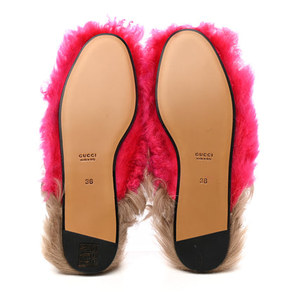 Gucci Merino Wool Womens Princetown Slippers 36 Raspberry Lipstick Natural 5 of 8