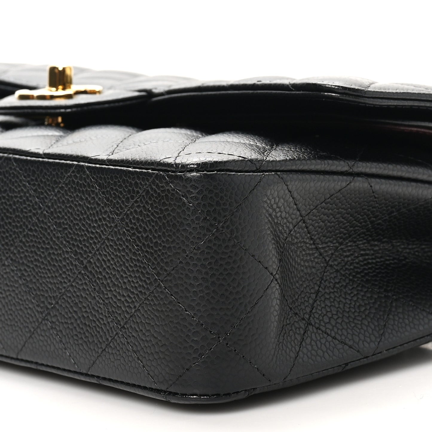 Caviar Quilted Medium Double Flap Black