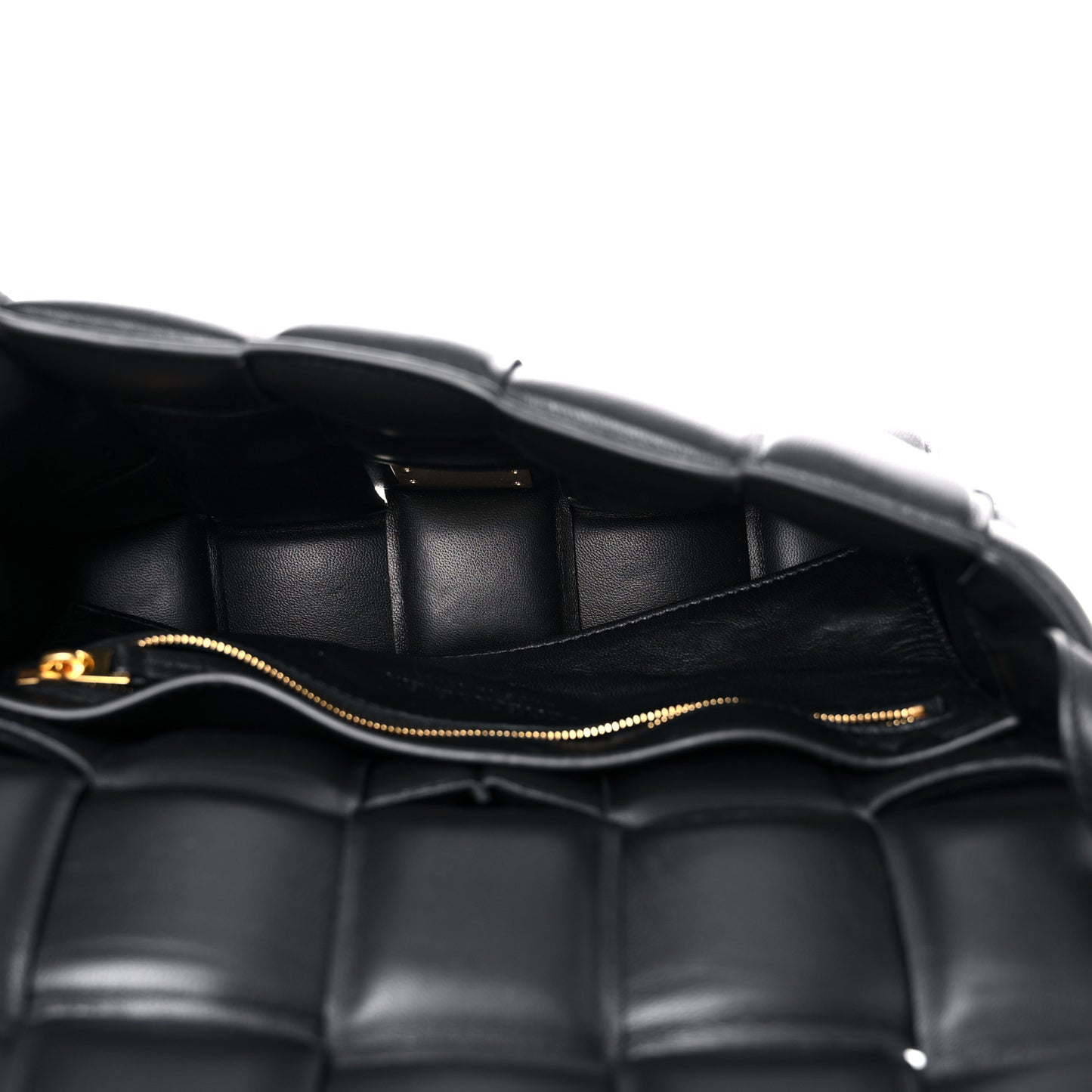 Nappa Maxi Intreccio Padded Cassette Crossbody Bag Black