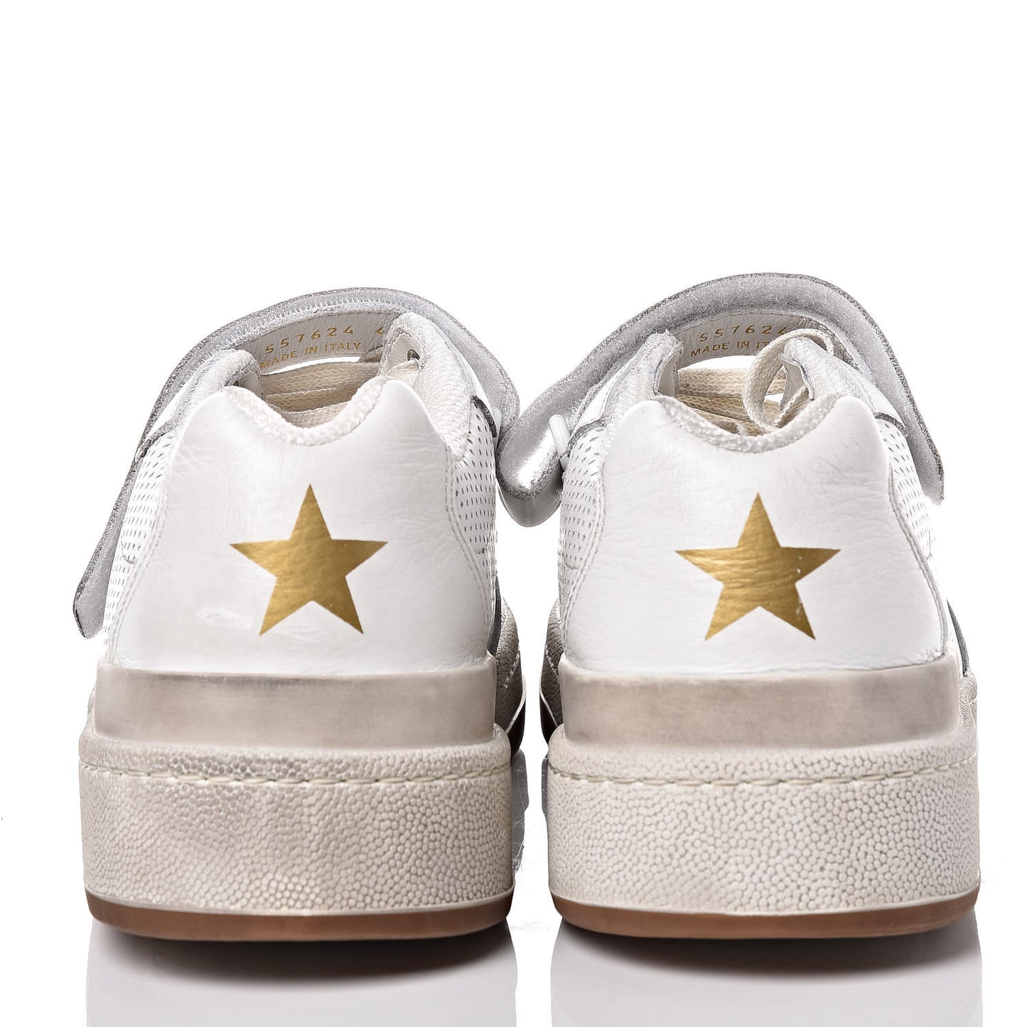 Perforated Calfskin Mens Jeddo Sneakers 43 White
