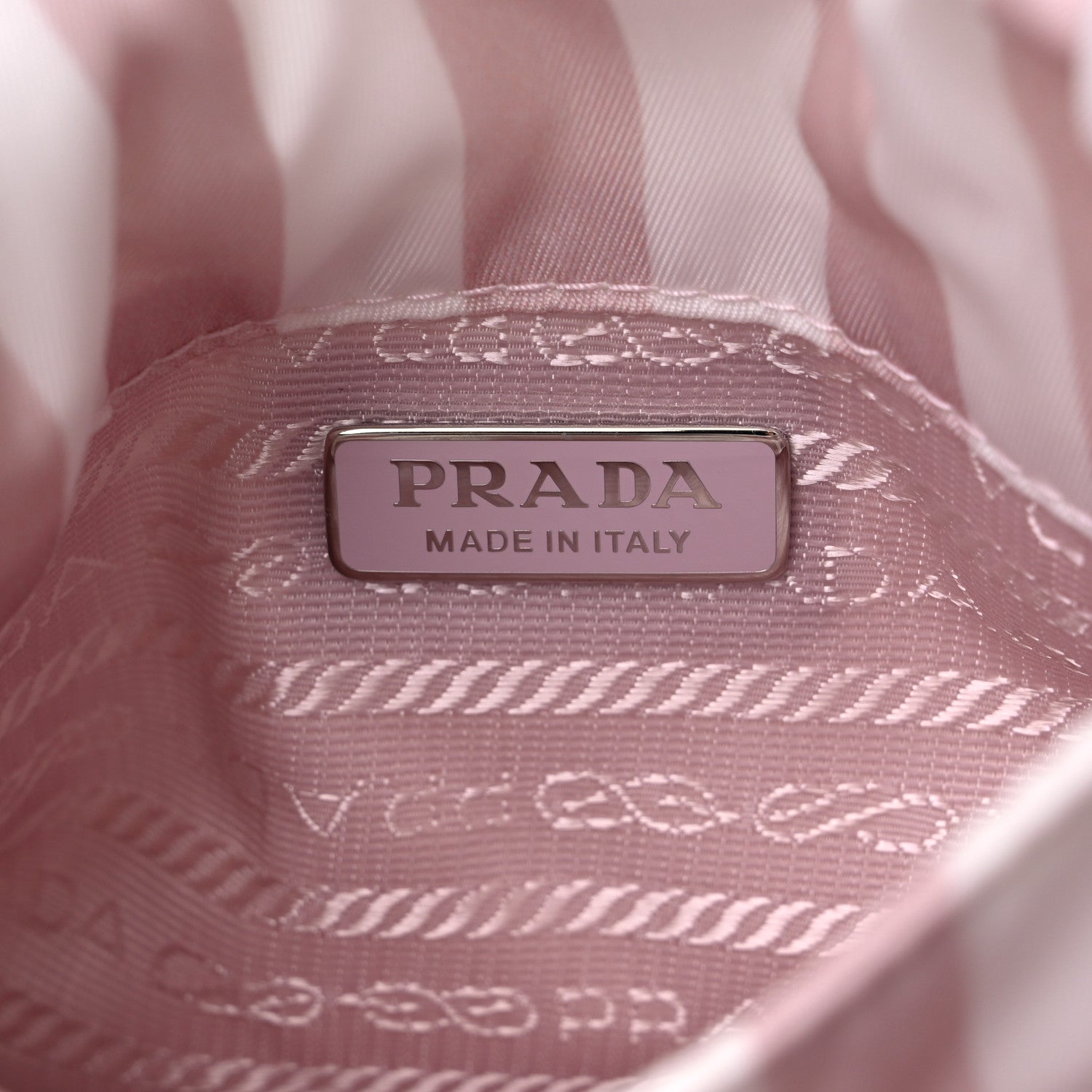 Prada Re-Nylon Soft Padded Striped Small Double Handled Shoulder Bag Alabastro 6 of 8