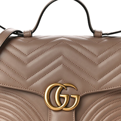 Gucci Calfskin Matelasse Small GG Marmont Top Handle Shoulder Bag Porcelain Rose 9 of 12
