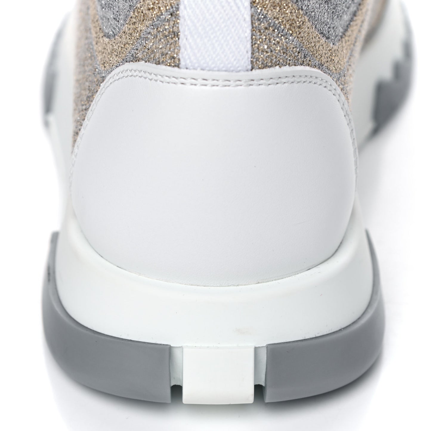 Metallic Technical Canvas Goatskin Bouncing Sneakers 37 White
