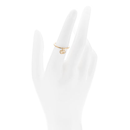 Gucci 18K Yellow Gold GG Running Charm Ring 53 6.5 2 of 6