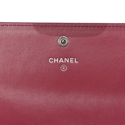 Chanel Lambskin Embossed Camellia Large Gusset Flap Wallet Pink 6 of 17