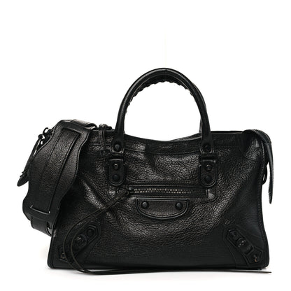 Balenciaga Chevre Black Metallic Edge Hardware S City Black 1 of 12