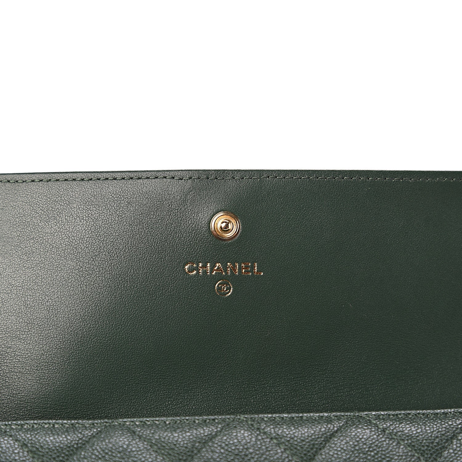Chanel Caviar Quilted Large Boy Gusset Flap Wallet Green 5 of 11