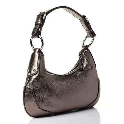 Prada Metallic Vitello Daino Shoulder Bag Piombo 2 of 4