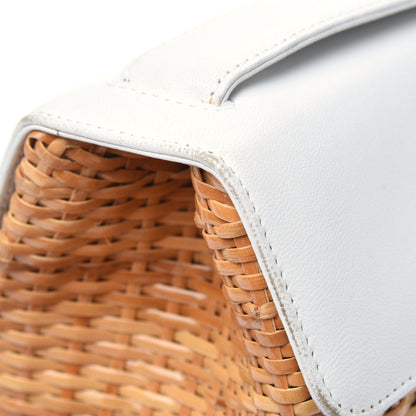 Chanel Lambskin Straw Basket Shoulder Bag Light Beige 18 of 22