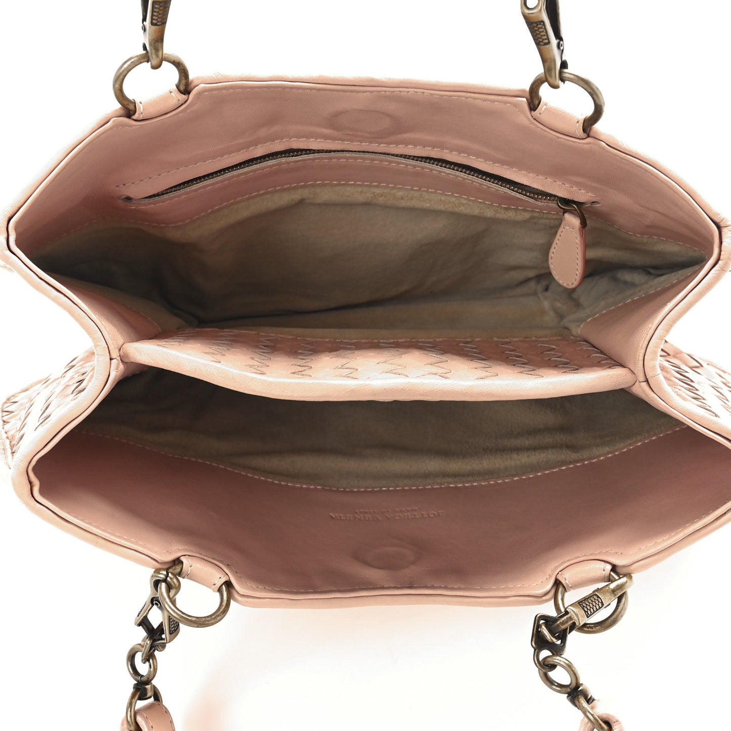 Nappa Intrecciato Small Shoulder Bag Flamingo