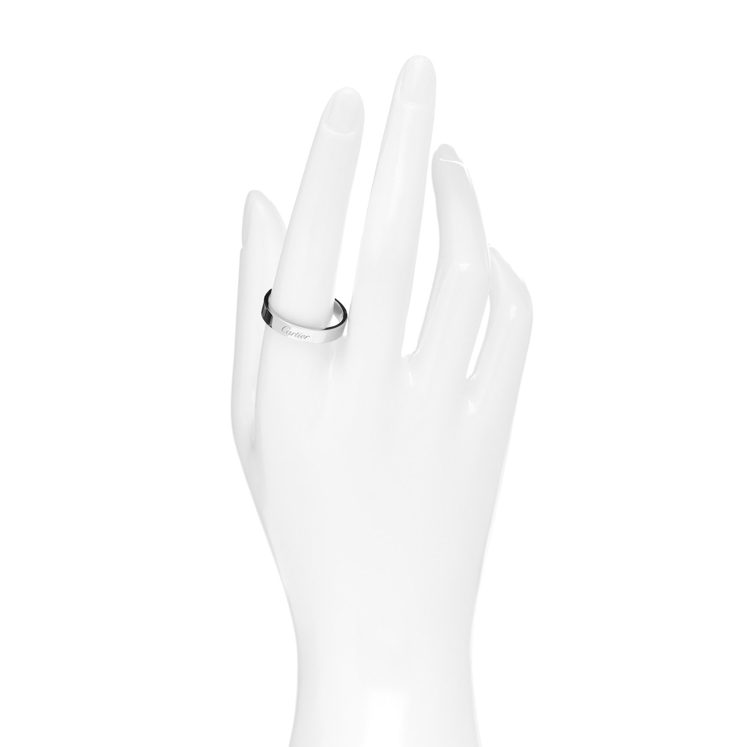 Cartier Platinum 4mm C De Cartier Wedding Band Ring 60 9.25 2 of 4