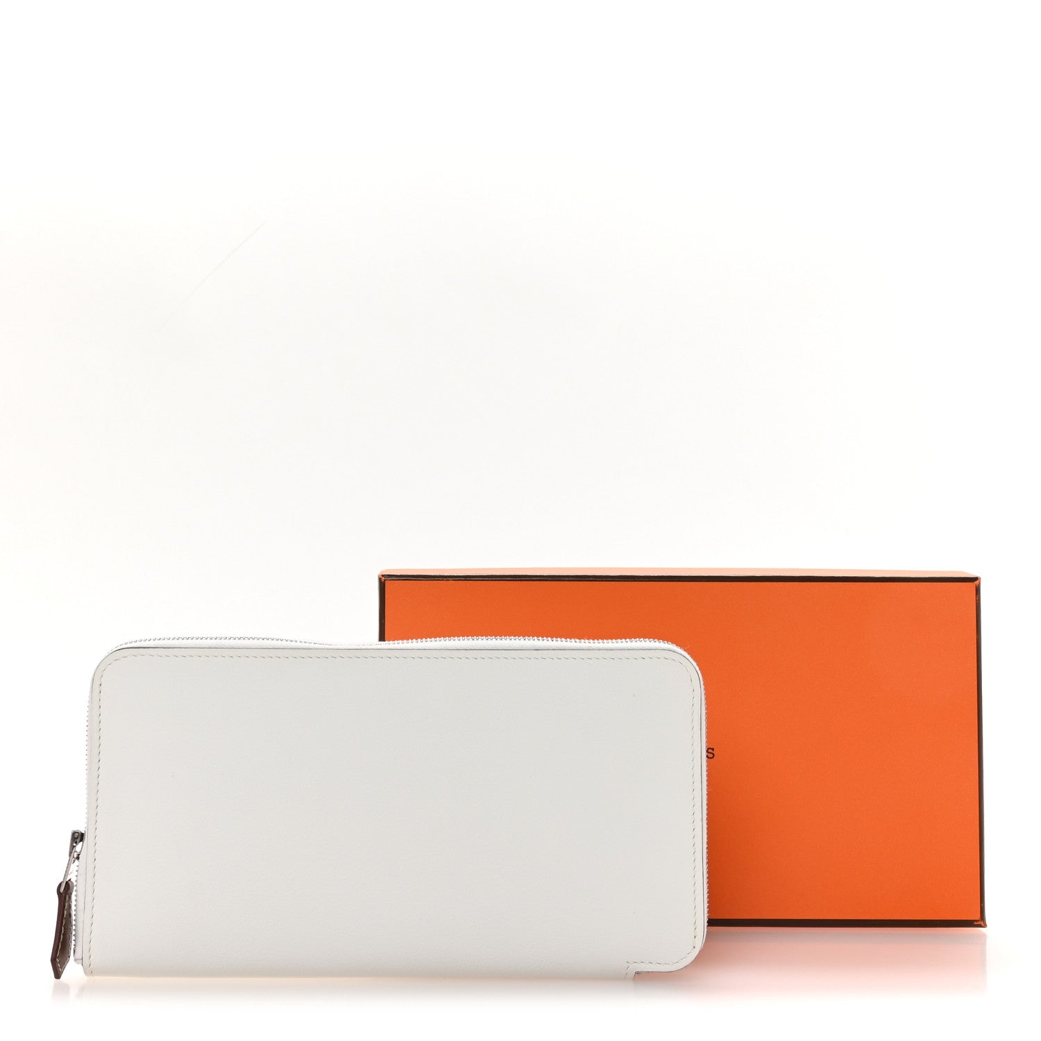 Hermes Evercolor Silk'In Wallet New White Orange Gris Mouette 8 of 8
