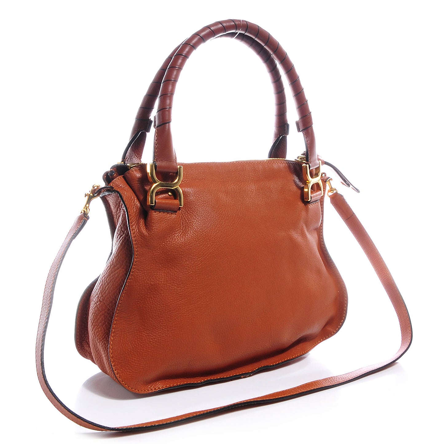 Calfskin Medium Marcie Satchel Whiskey