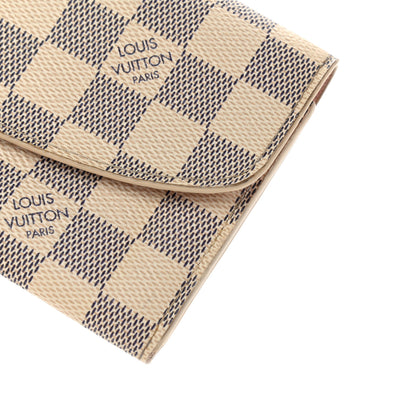 Louis Vuitton Damier Azur Emilie Wallet Rose Ballerine 14 of 15