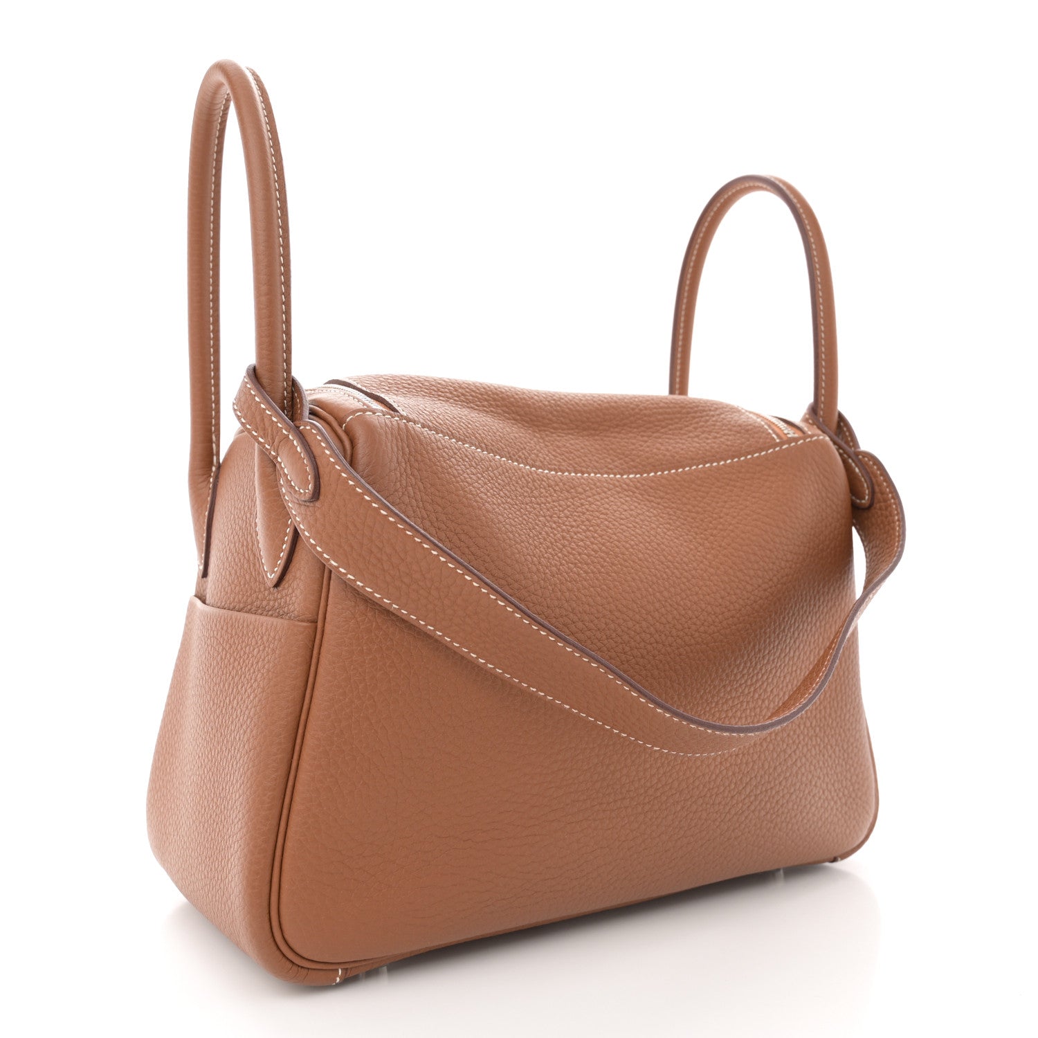 Hermes Taurillon Clemence Lindy 26 Gold 3 of 11