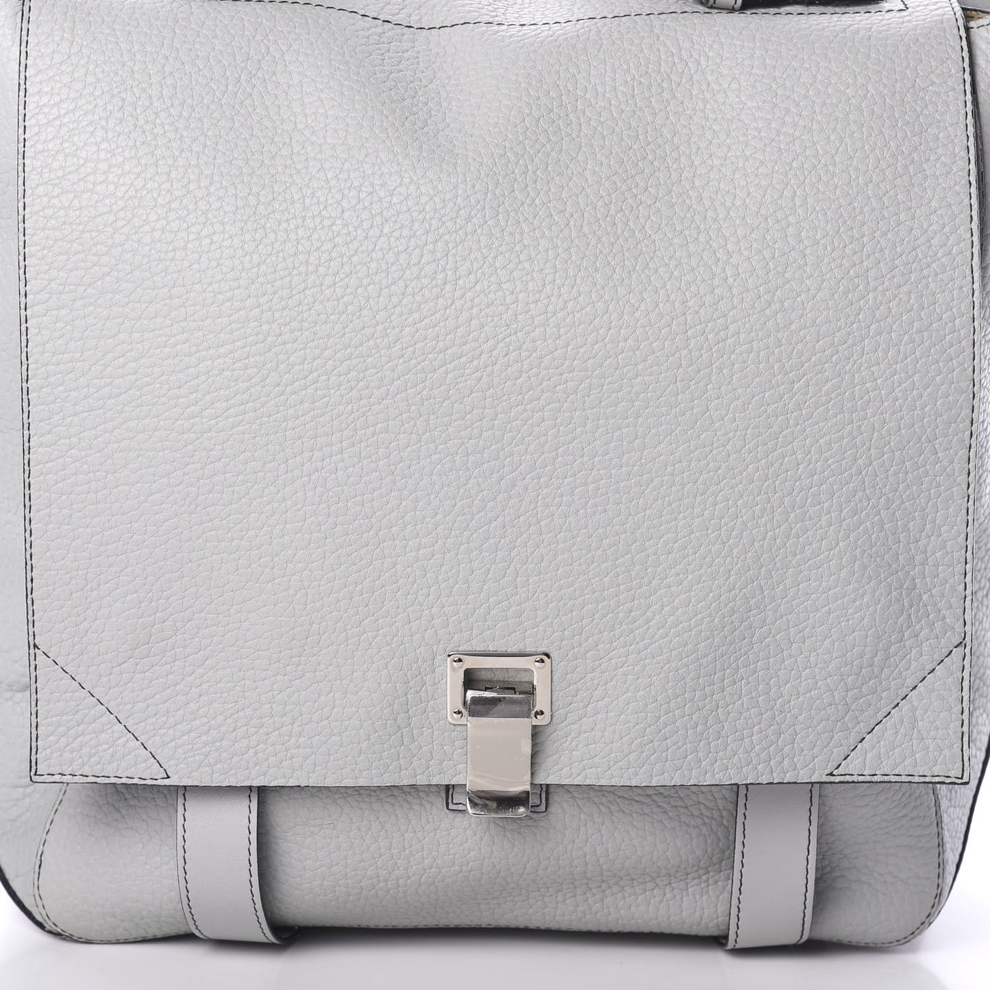 Pebbled Calfskin Small PS Courier Backpack Heather Grey