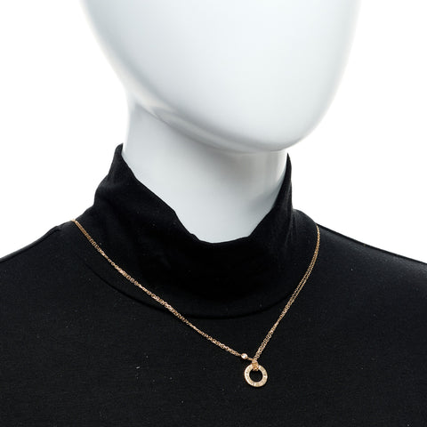 18K Pink Gold 2 Diamond LOVE Necklace