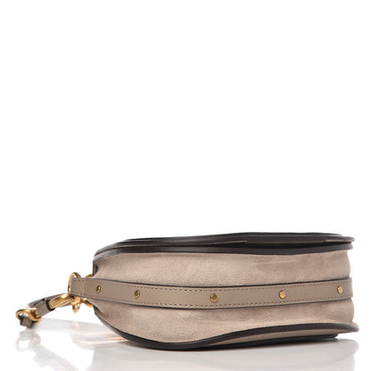 Chloe Calfskin Suede Paisley Patchwork Perforated Small Nile Bracelet Bag Motty Grey 4 of 8