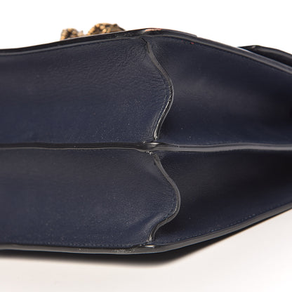 Gucci Moon Calfskin Bamboo Web Medium Dionysus Top Handle Bag Blue Emerald Hibiscus Red 10 of 13