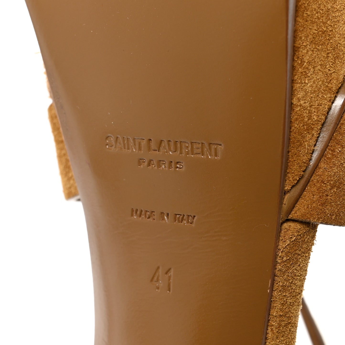 Suede Tribute 105 Platform Sandals 41 Tan