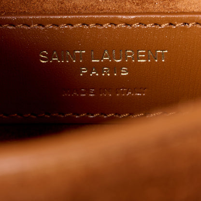 Saint Laurent Canvas Calfskin Mini Classic Monogram Cassandra Top Handle Tan Natural 6 of 12