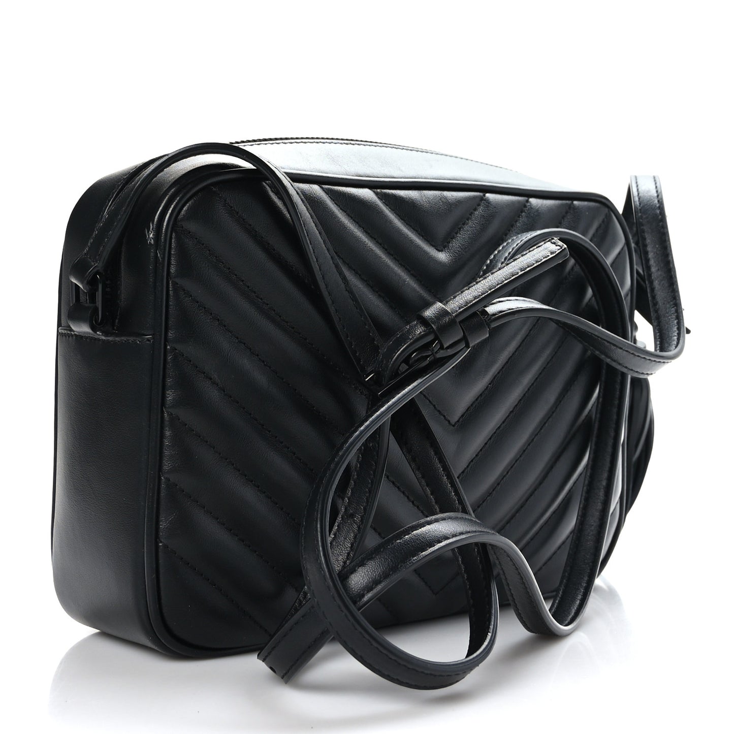 Calfskin Matelasse Monogram Monochrome Lou Camera Bag Black