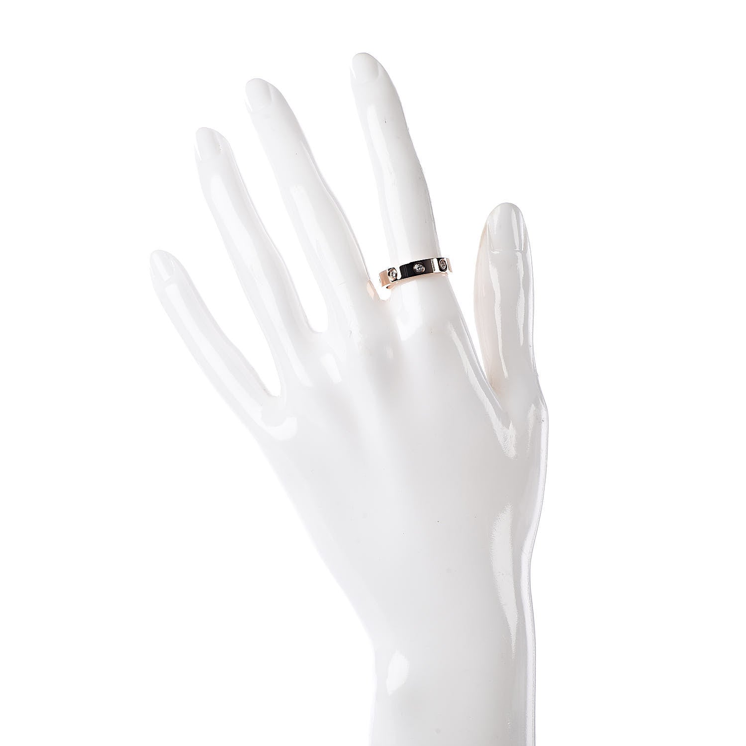 Cartier 18K Pink Gold 8 Diamond 4mm LOVE Wedding Band Ring 53 6.25 2 of 6