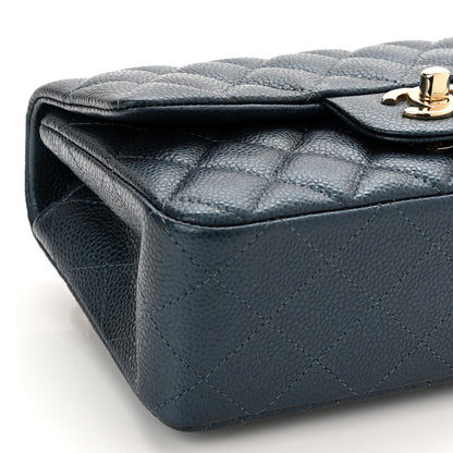 Chanel Iridescent Caviar Quilted Mini Rectangular Flap Dark Blue 9 of 10