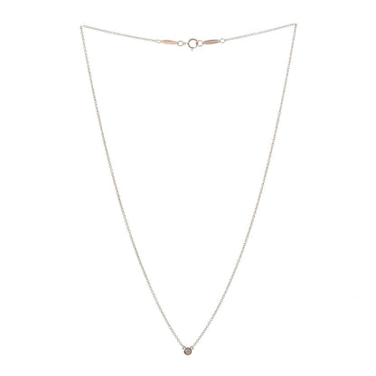 Tiffany 18K Rose Gold Diamond .03ct Elsa Peretti Diamonds by the Yard Pendant Necklace 3 of 8