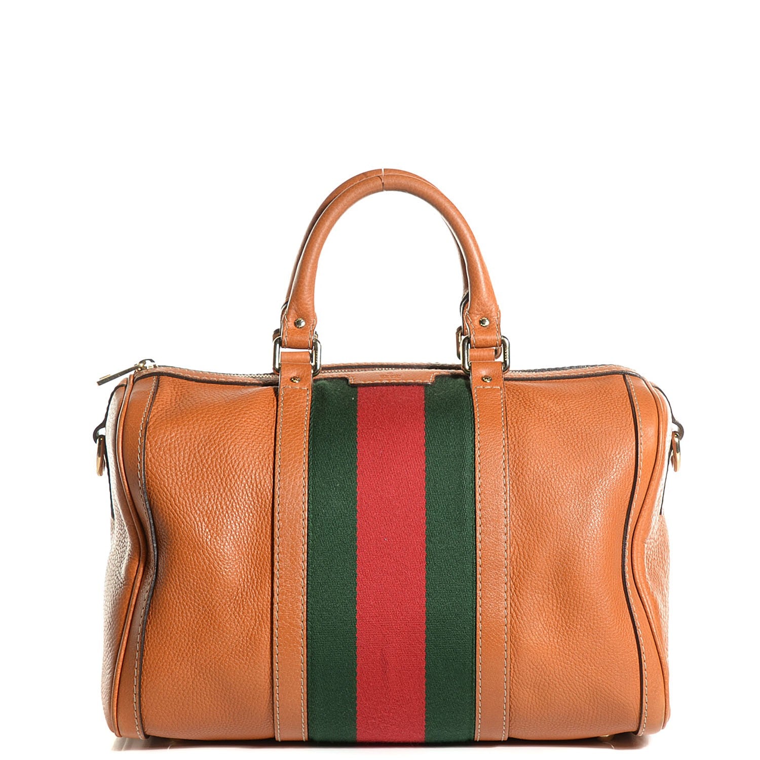 Gucci Calfskin Vintage Web Medium Boston Tobacco 1 of 19