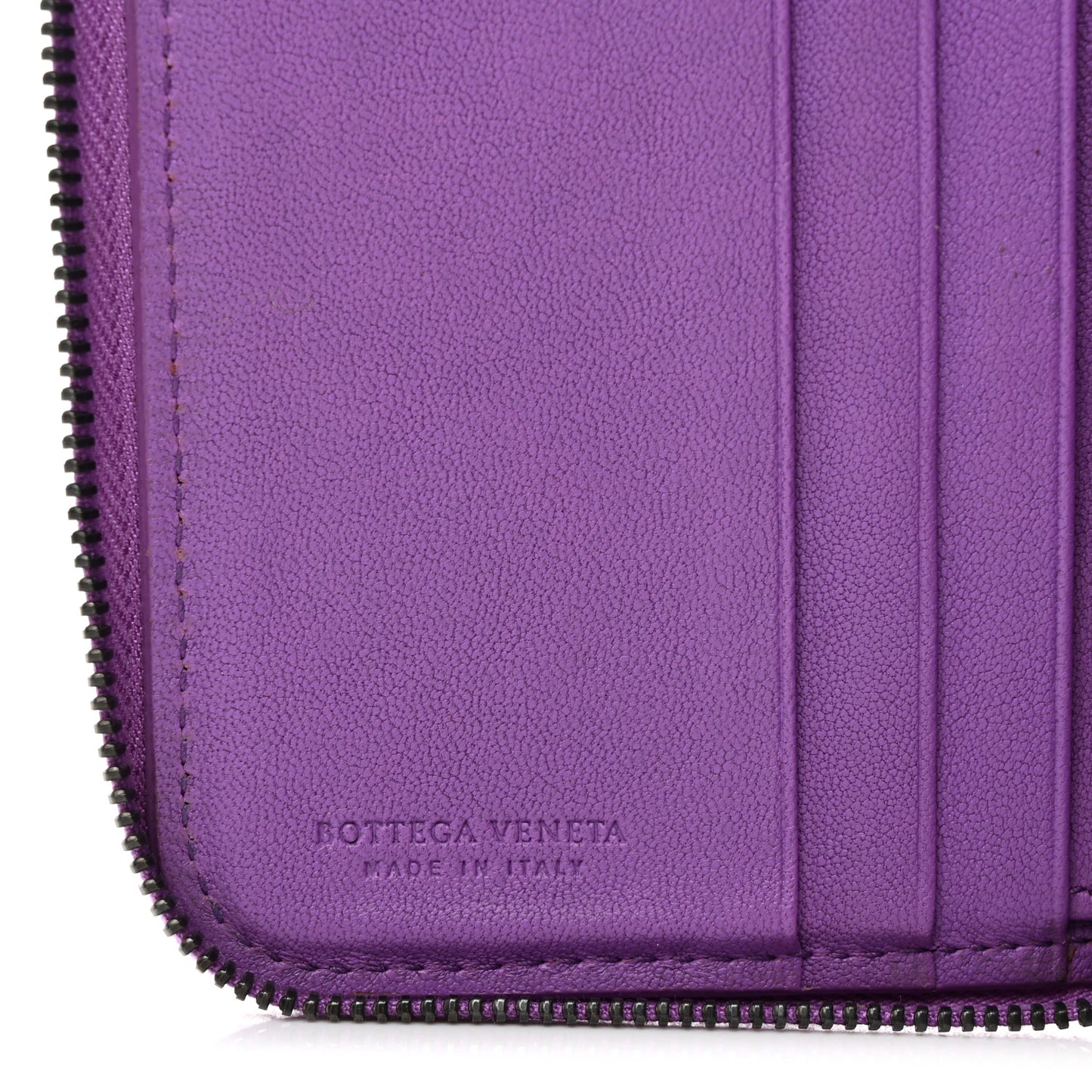 Nappa Intrecciato Zip Around Compact Wallet Byzantine