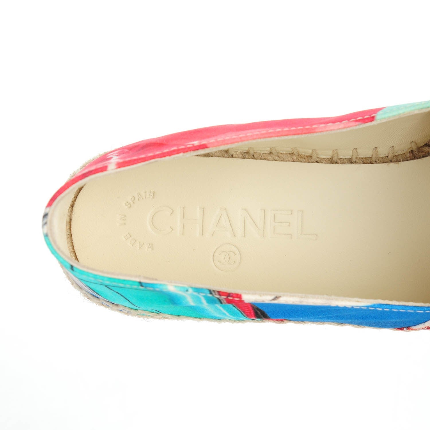 Chanel Fabric Patent CC Espadrilles 37 Multicolor Black 7 of 8
