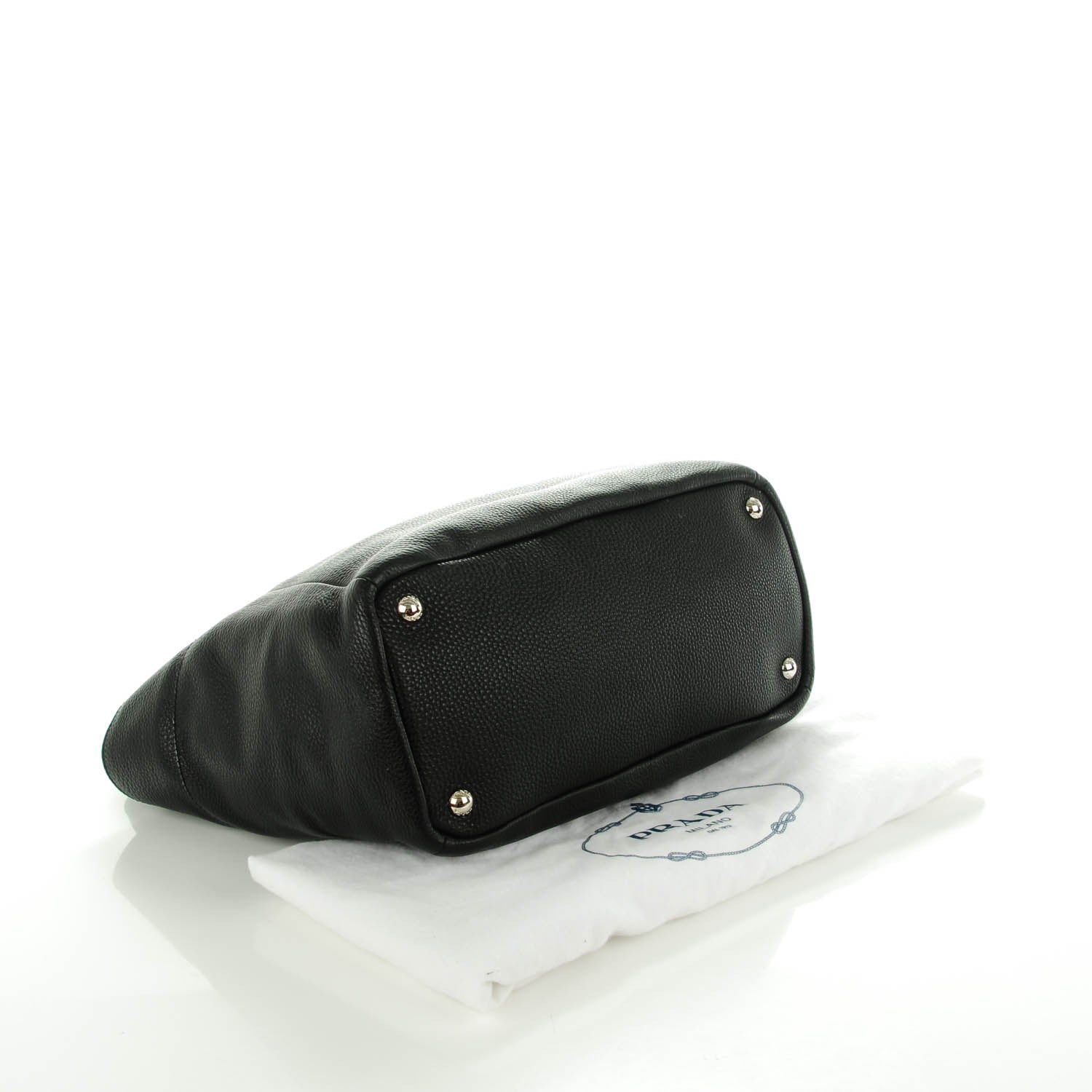 Prada Vitello Daino Side Pocket Tote Nero Black 4 of 8