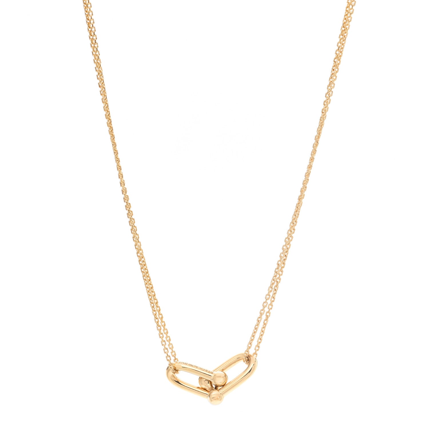 Tiffany 18K Yellow Gold HardWear Double Link Pendant Necklace 1 of 7