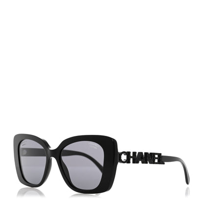 Chanel Acetate Strass Polarized Square Sunglasses 5422-B Black 1 of 8