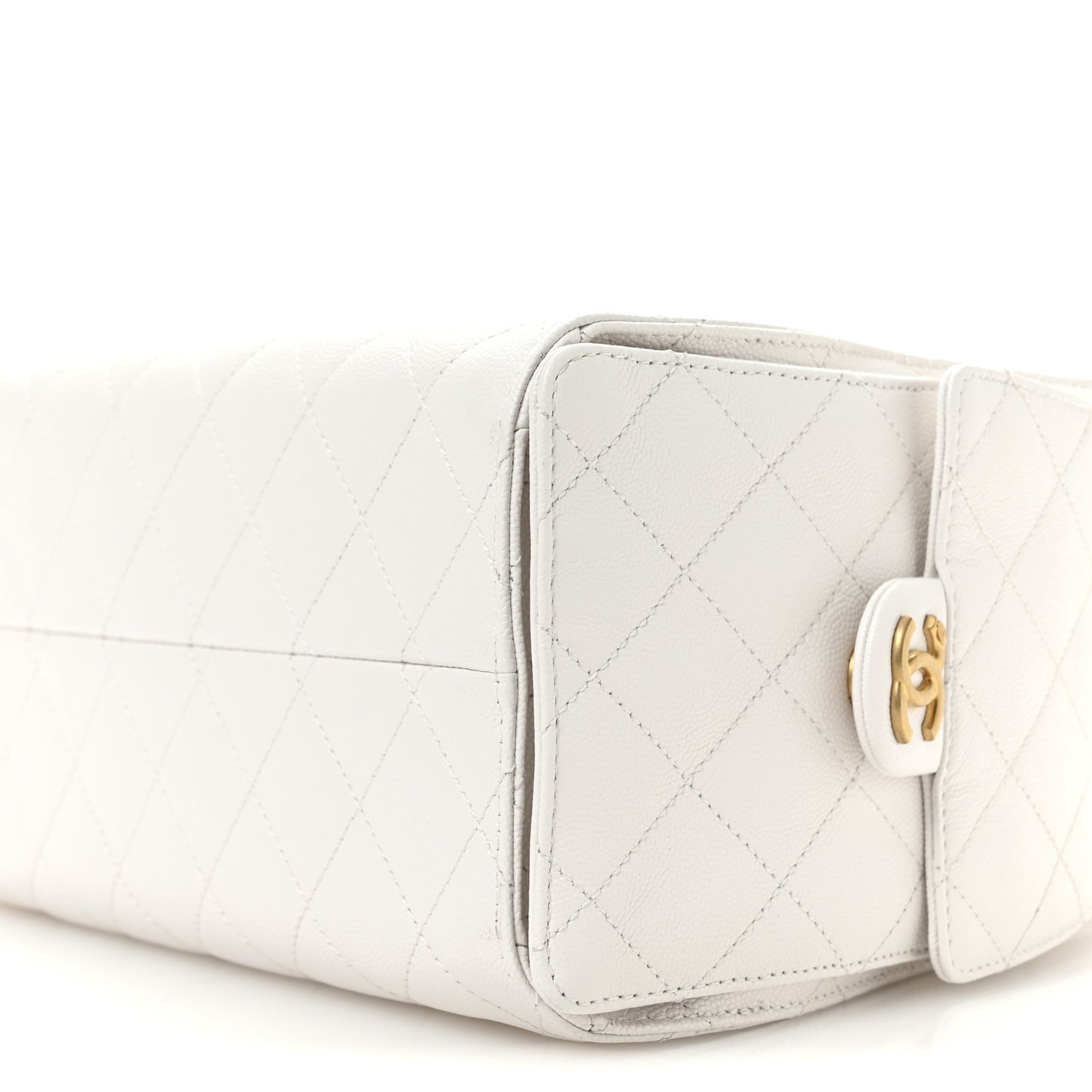 Caviar Quilted Small Chanel 25 Handbag White